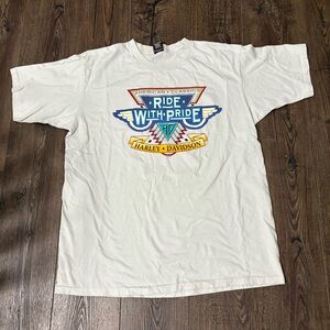 Harley-Davidson White 'Ride With Pride' Short Sleeve Tee